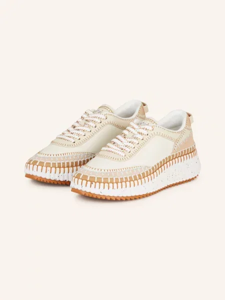 Chloé Sneakersy Nama beige beżowe