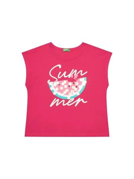 United Colors Of Benetton Футболка Regular Fit рожевий