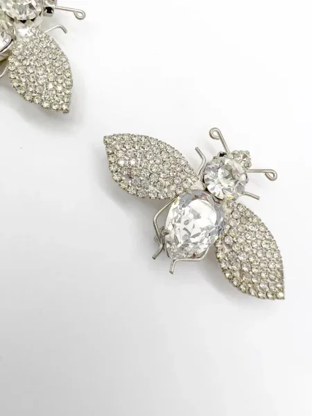 Křišťálové retro náušnice Jennifer Gibson Jewellery stříbrné