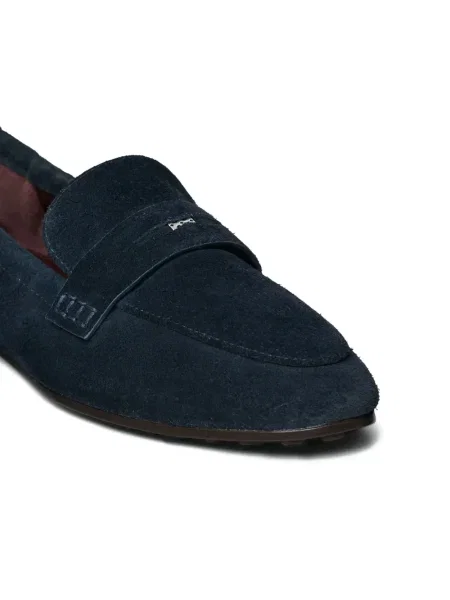 Pantofi loafer Tory Burch din piele de căprioară albastru