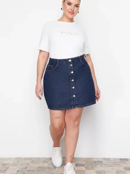 Fustă din denim Trendyol albastru