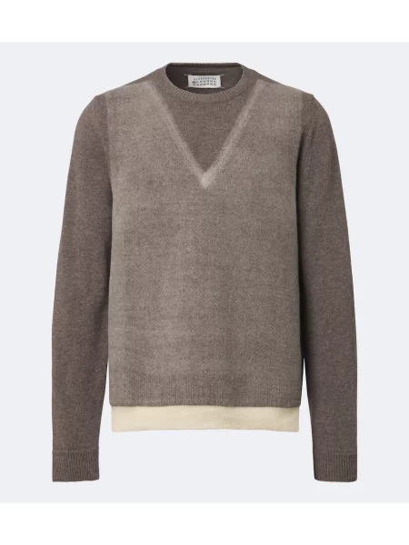 Pulover Maison Margiela de lână cu imagine maro