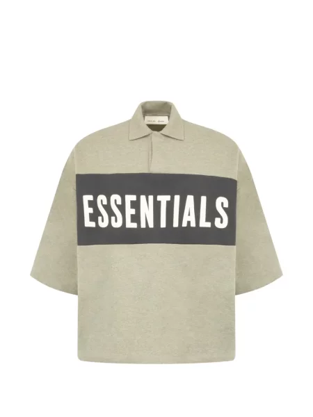 Decupat tricou polo Fear Of God Essentials gri