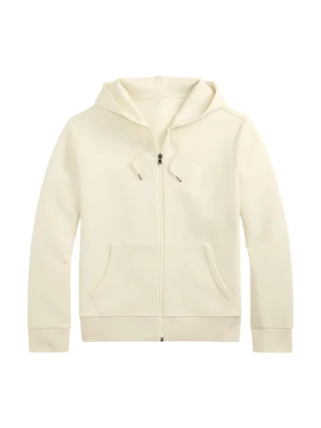 Dzianinowa bluza z kapturem Polo Ralph Lauren z kapturem biała