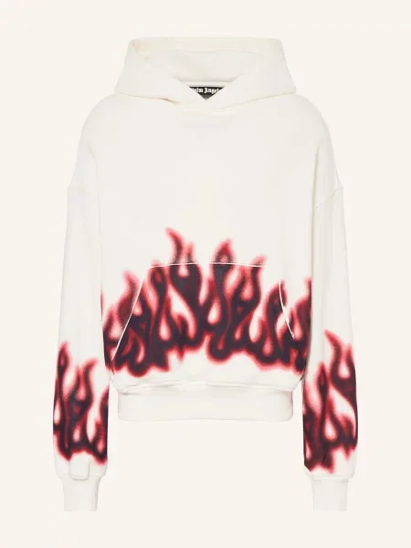 Palm Angels Oversized Mikina S Kapucí Flames režná