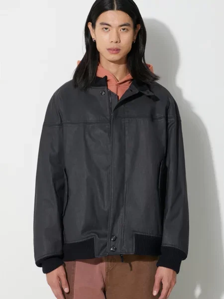 Baracuta geaca bomber Cotton PU Derby barbati marin de tranzitie albastru