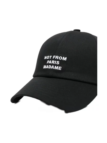 Drôle de Monsieur czapka z daszkiem La Casquette Slogan z aplikacją czarny