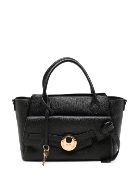 Geantă shopper Love Moschino cu autograf negru