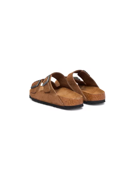 Birkenstock papuci pentru femei din piele întoarsă Arizona Suede Leather maro