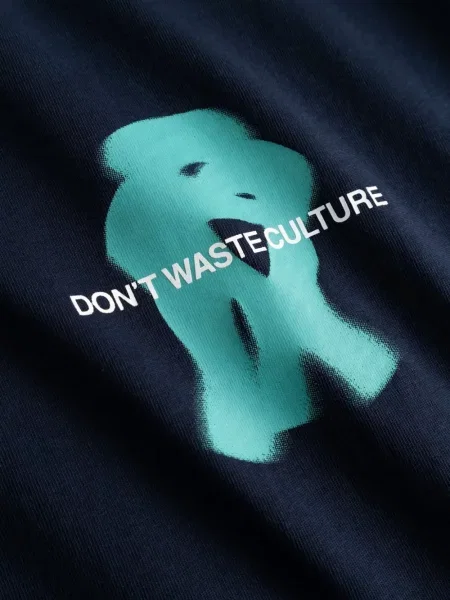 Tricou Don't Waste Culture cu imagine albastru