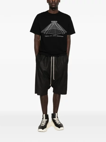 Тениска Rick Owens с принт черно