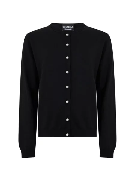 Cardigan Moschino cu perle de lână negru