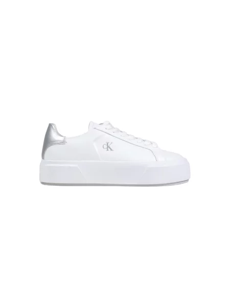 Calvin Klein Sneakers Flatform Lace Up Lth Met alb