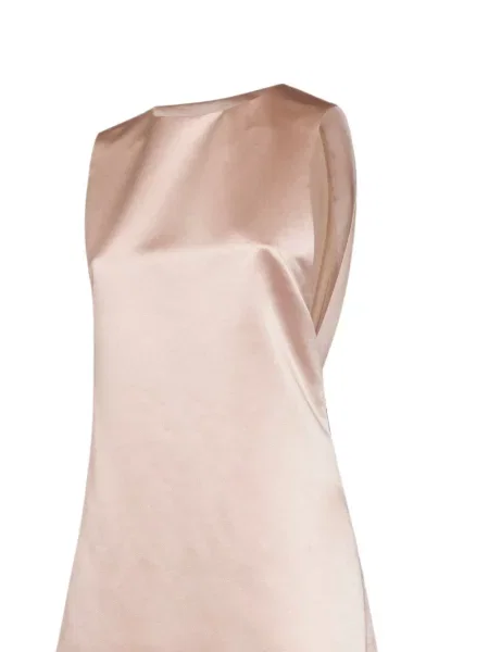 Rochie maxi Alina cu funde în linie A roz