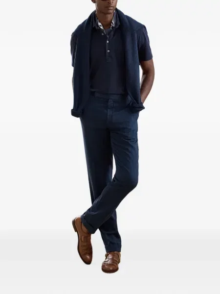 Hlače Ralph Lauren Purple Label s herringbone uzorkom plava