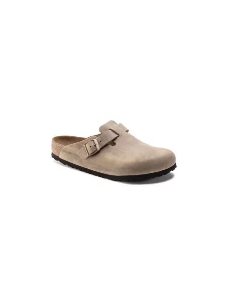 Klapki Birkenstock skórzane beżowe