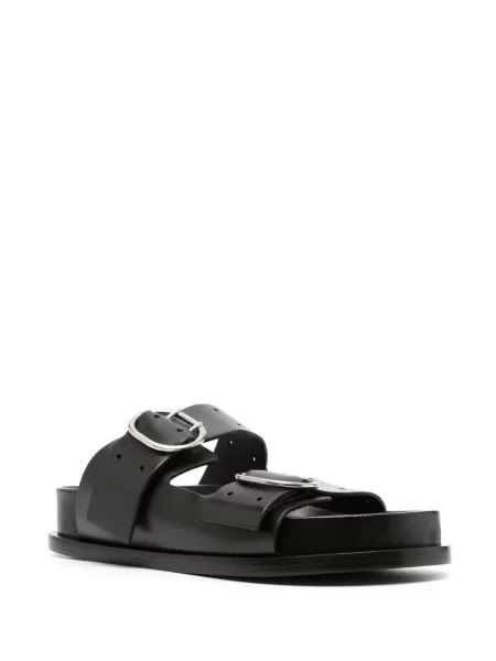 Sandale Jil Sander fără toc cu cataramă negru