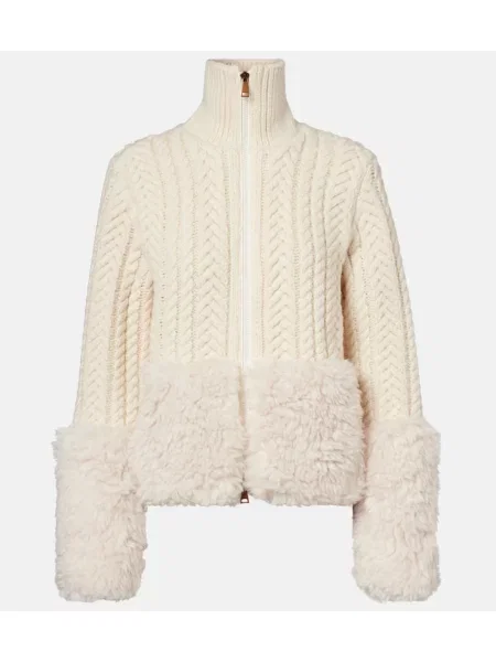 Kardigan Moncler wełniany biały