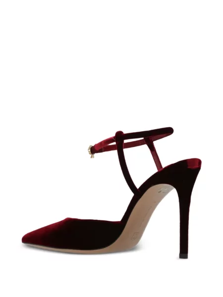 Pantofi cu toc Gianvito Rossi de catifea roșu