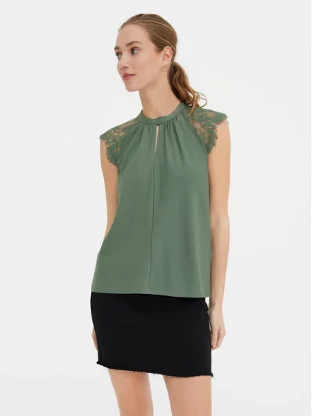 VERO MODA Blúzka Milla mätová zelená