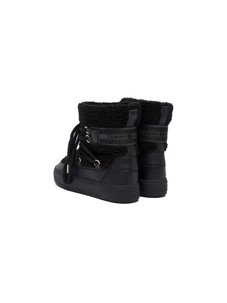 Hótaposó Tommy Hilfiger Faux Shearling Snowboot fekete