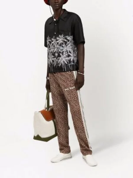 Raštuotos žakardinis kelnės Palm Angels leopardinės