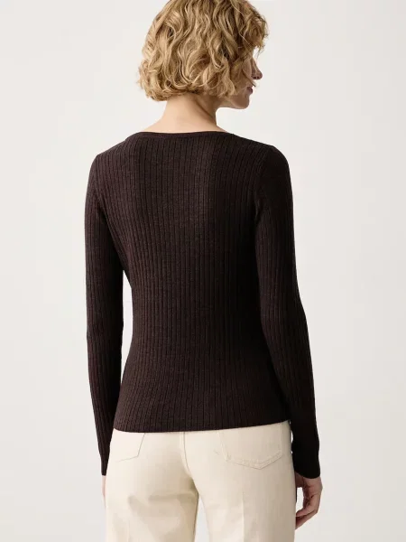 Calvin Klein sweter z wełny merino brązowy