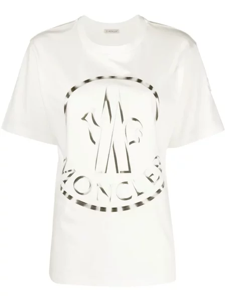 Tricou Moncler cu imagine alb