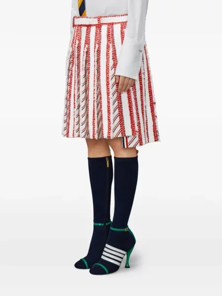 Πλισέ μίνι φούστα πλισέ Thom Browne tweed λευκό
