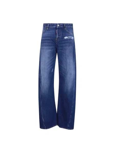 Szerokie jeansy Dsquared2 niebieskie
