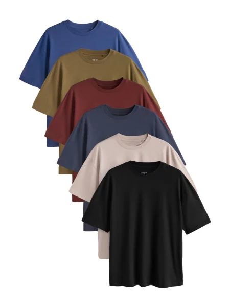 Next Tricou Essential albastru / albastru marin / grej / oliv / roşu închis negru