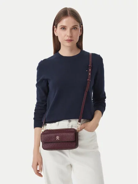Torbica Tommy Hilfiger Th Icon Camera Bag Mono Tamnocrvena