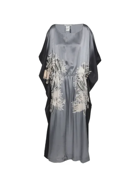 Rochie midi Marina Rinaldi din satin fără mâneci până la genunchi gri