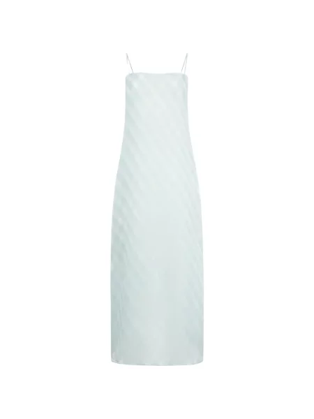 Rochie midi Auralee din jacard de costum albastru