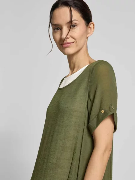 Sukienka z efektem dwóch warstw Apricot khaki