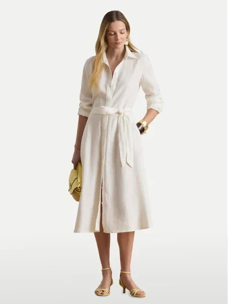 LAUREN RALPH LAUREN Srajčna obleka bela