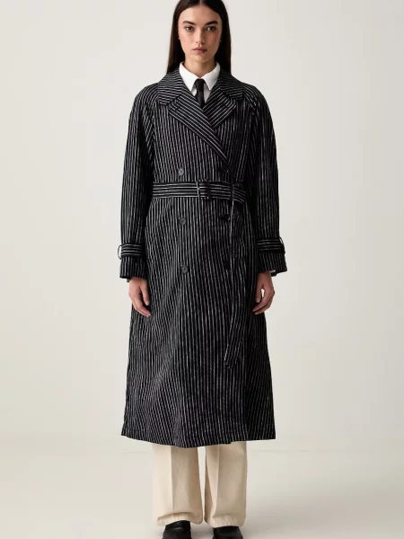 Tommy Hilfiger trenci pentru femei cu amestec de in