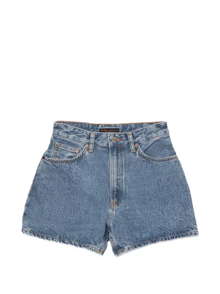 Pantaloni scurți din denim Nudie Jeans albastru