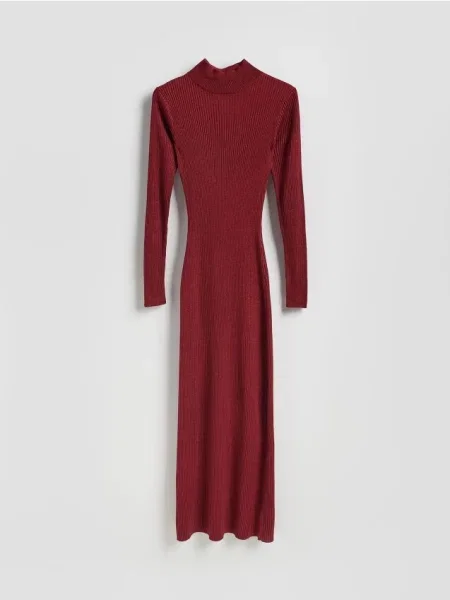 Reserved Rochie maxi din jerseu bordo