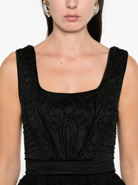 Rochie mini Maje cu model floral de costum negru