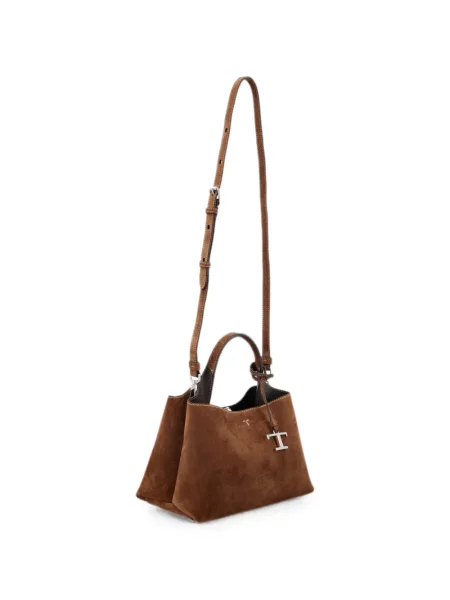 Τσάντα shopper Tod's σουέτ καφέ
