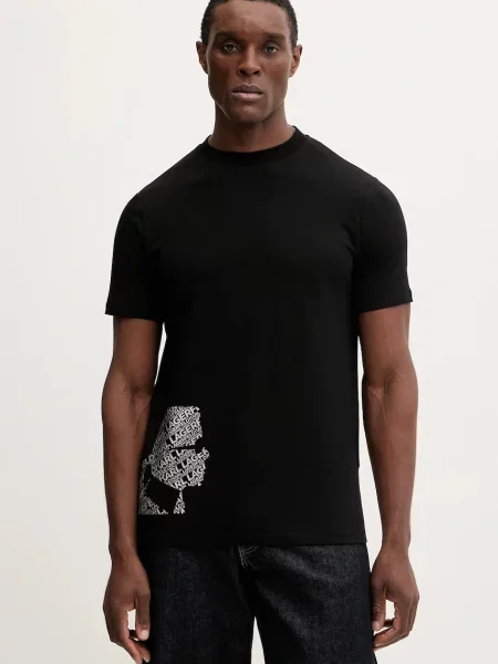 Karl Lagerfeld tricou cu imprimeu negru