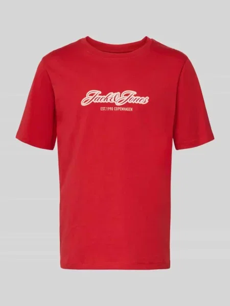 T-shirt o kroju regular fit z nadrukiem z logo Jack & Jones czerwona