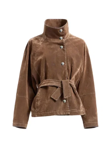 Cu centură geacă de blugi Elie Saab maro