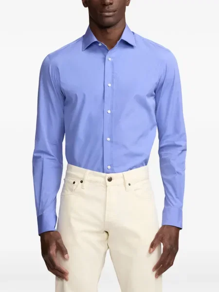 Με κολάρο μακρύς πουκάμισο Ralph Lauren Purple Label μπλε