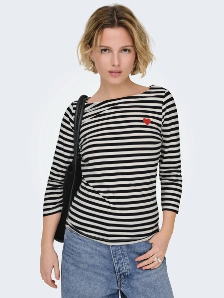 ONLY Tricou ONLFIFI negru alb