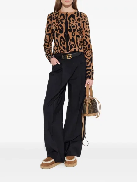 Cardigan Fendi cu imagine maro