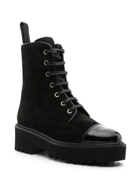 Zomšinės desert boots Aquazzura su raišteliais juoda