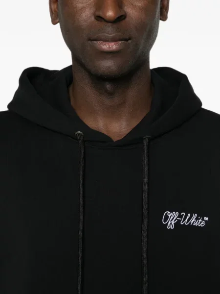 Hoodie Off-white με αυτόγραφο λευκό