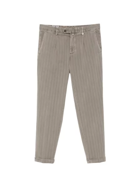 Pantaloni Myths cu model herringbone